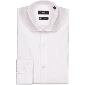 Hugo Boss  Overhemd Wit Getailleerd - Maat UK16- EU41 - Heren - Never out of stock Collectie - Katoen