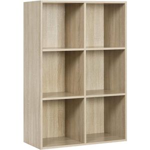 Rootz Eikenhouten Boekenkast - Opbergplank - Vitrinekast - Elegant ontwerp - Duurzaam en stabiel - Ruimtebesparend - 59,6 cm x 29 cm x 59,8 cm