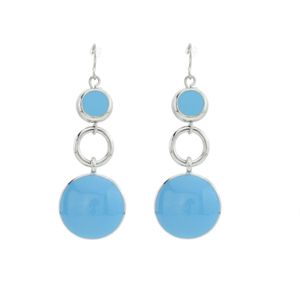 Behave Oorhangers lang aqua blauw rond
