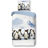 Snoozing Pinguins - Dekbedovertrek - Junior - 120x150 cm + 1 kussensloop 60x70 cm - Multi kleur