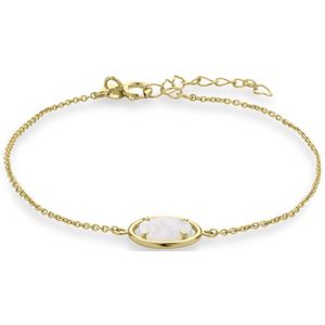 Gisser Jewels - Armband VGB015 - 14k geelgoud - met parelmoer - 17 + 3 cm