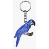 Houten blauwe Macaw Ara papegaai sleutelhanger 8 cm - Cadeau artikelen