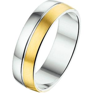 Ring Al760 - 6 Mm - Zonder Steen Goud Met Zilver
