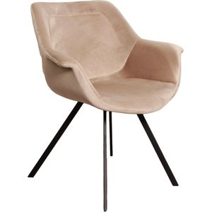 Lucy’s Living Luxe Eetkamerstoel RAY ARM Wit – ø 69x67x81 cm – hotel chique - binnen – meubilair – meubels – stoelen – wonen – interieur