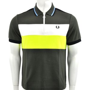 Fred Perry - Narifuri Panelled Polo Shirt - Narifuri Polo - L - Groen