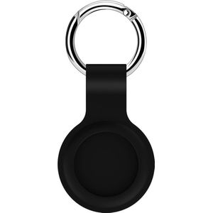 By Qubix AirTag case shock series - siliconen sleutelhanger met ring - zwart