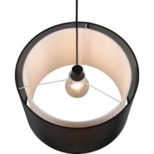 LED Hanglamp - Hangverlichting - Trion Bidon - E27 Fitting - 1-lichts - Rond - Mat Zwart - Aluminium