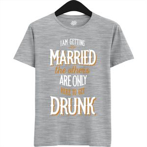 Am Getting Married | Vrijgezellenfeest Cadeau Man - Groom To Be Bachelor Party - Grappig Bruiloft En Bruidegom Bier Shirt - T-Shirt - Unisex - Heather Grey - Maat XL