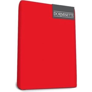 Dormisette Mako Jersey Topdek hoeslakens 80 x 220 cm rood