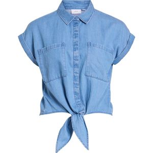 Vila Blouse Vinea Tie Shirt Mbd 14106797 Medium Blue Denim Dames Maat - W40