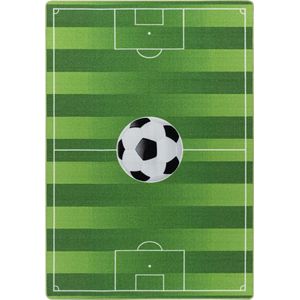 Tapijtenloods Play Vloerkleed Kinderkamer Voetbal Laagpolig Groen- 120x170 CM