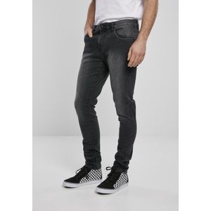 Urban Classics Hose Slim Fit Zip Jeans Real Black Washed-33/32
