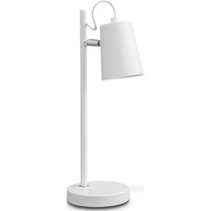 B.K.Licht - Witte Tafellamp - scandinavian design - klassieke tafellamp  voor binnen - metalen bedlamp - E14 fitting - excl. lichtbron