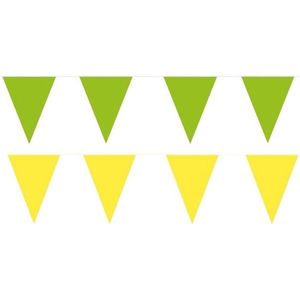 Gele/Groene feest punt vlaggetjes pakket - 200 meter - slingers/ vlaggenlijn