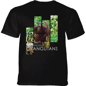 T-shirt Protect Orangutan Split Portrait Black 5XL
