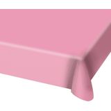 2x stuks tafelkleed van roze plastic 130 x 180 cm - Tafellakens/tafelkleden voor verjaardag of feestje