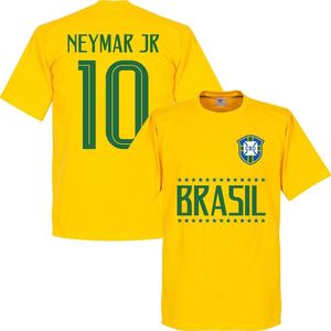 Brazilie Neymar JR 10 Team T-Shirt - Geel - XXXL