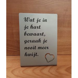 RVS “Hart bewaart” Rouwdecoratie Grafdecoratie Aandenken
