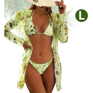 Livano Bikini Dames - Meisjes Bikini - Badpak - Push Up - Vrouwen Badkleding - Zwemmen - Sexy Set - Top & Broekje - Groen - Maat L