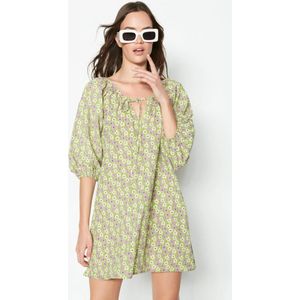 Gebloemde Pareo Strandkleding -One size- Dames zomer strandjurk korte mini-jurk strandponcho casual losse pareo