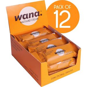 Wana | Waffand' Cream | Cocoa With Salty Caramel Cream | 12 Stuks | 12 x 43 gram