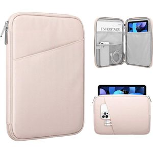 9-11 inch Tablet Case Compatibel met iPad Pro 11 2021-2018, iPad Air 5/4 10.9, iPad 10.2, Galaxy Tab A8 10.5/Tab S8 11 inch 2022, beschermhoes met kleine zak. Roze