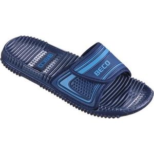 Beco Badslippers Met Klittenband Donkerblauw Unisex Maat 46