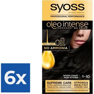 SYOSS Oleo Intense 1-10 Intens zwart Haarverf - 1 stuk - Voordeelverpakking 6 stuks