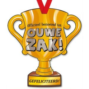 Paper Dreams Trofee Ouwe Zak 33 Cm Karton Goud