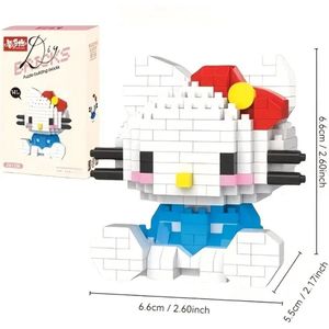 Sanrio Hello Kitty Bouwstenen Figuur – Sanrio Mini Blokjes Figuur – 300+ Bouwstenen – DIY Speelgoed & Decoratie – Voor Kinderen en Volwassen Fans - Verzamelitem - DIY figuur - Sanrio Karakter - Gedetailleerd model - Speelgoed - Cadeau voor Fans