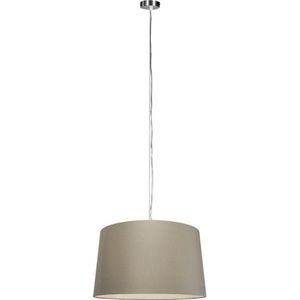 QAZQA cappo - Design Hanglamp met kap - 1 lichts - Ø 450 mm - Taupe - Woonkamer