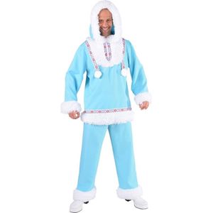 Magic By Freddy's - Eskimo Kostuum - Immuun Voor De Kou Eskimo Noordpool - Man - Blauw - XXL - Carnavalskleding - Verkleedkleding