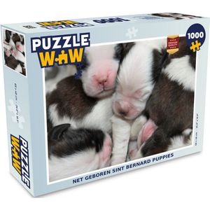 Puzzel Net geboren Sint Bernard puppies - Legpuzzel - Puzzel 1000 stukjes volwassenen