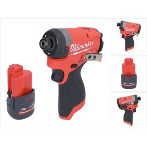 Milwaukee M12 FID2-251 accu slagmoersleutel 12 V 170 Nm 1/4"" borstelloos + 1x oplaadbare batterij 2,5 Ah - zonder oplader