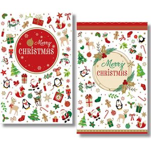 MGPcards - 2 doosjes à 10 Luxe dubbele wenskaarten - Kerst/Nieuwjaar - Foliebewerking - Witte envelop - 10.5 x 16 cm - 2 Motieven per doosje