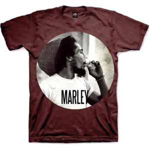 Bob Marley - Smokin Circle Heren T-shirt - S - Bruin
