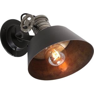 Anne Light and home wandlamp Sprocket - zwart - metaal - 3357ZW
