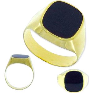 Gouden Zegelring Onyx 14 karaats