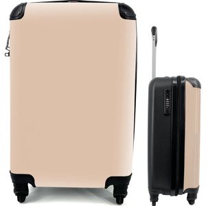 Koffer - Beige - Effen - Trolley handbagage - 35x55 cm - Trolley - Reiskoffer met wielen - Reiskoffer - Handbagage koffer