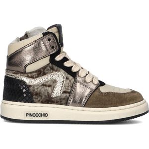 Pinocchio P1765 Sneakers - Leren Sneaker - Meisjes - Taupe - Maat 25