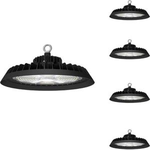 Industriële LED High Bay Licht 100W met Sensor - Neutraal Wit - Koel wit licht - Kunststof - Pack de 5 - Wit Froid 6000K - 8000K - SILUMEN