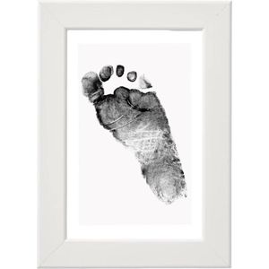 Handafdrukset baby hand- en voetafdruk afdrukset met fotolijst cadeau voor geboorte inktvrije voetafdruk voor pasgeboren handen en voeten cadeauset (wit)