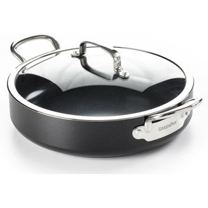 GreenPan Barcelona Infinity Pro hapjespan met deksel 30cm - zwart - inductie - PFAS-vrij