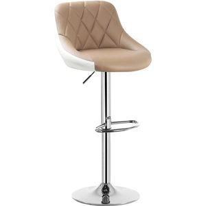 MKSS® Barkruk - Barkrukken met Rugleuning - Velvet - Beige