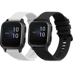 kwmobile 2x Horlogebandjes Garmin Venu Sq Music - Zwart/Wit
