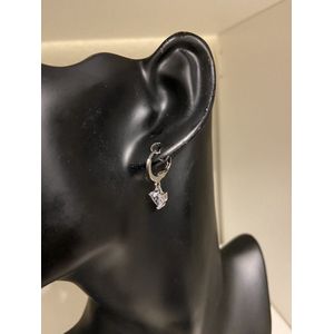 Oorringetjes met een hartjes zirkonia | Moederdag | Verjaardagscadeau| Cadeautje| Valentijnsdag| Kado | sieraden | vaderdag | oorbellen | oorsieraden