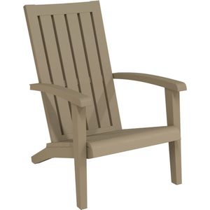 vidaXL Tuinstoel Adirondack lichtbruin - Polypropeen Tuinstoel - Adirondack Stoel - Lounge Stoel - Buitensteunen - Tuinset