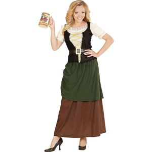 Widmann - Middeleeuwen & Renaissance Kostuum - Duitse Middeleeuwse Meid - Vrouw - Bruin - Medium - Bierfeest - Verkleedkleding