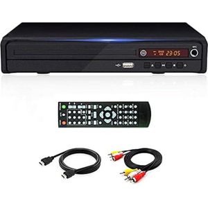 DVD speler met HDMI - DVD speler met HDMI aansluiting - DVD speler HDMI - DVD speler portable - Zwart - 1,1kg