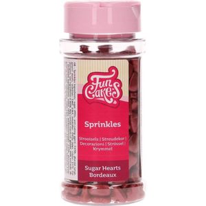 FunCakes Sprinkles Taartdecoratie - Suikerhartjes - Bordeaux - 800g